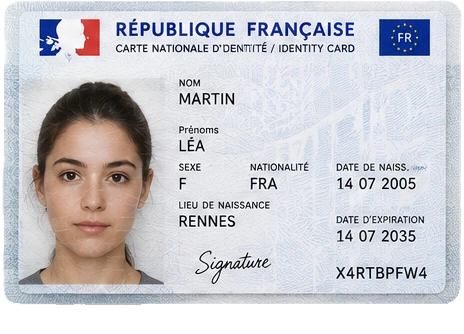 Carte nationale d'identité - visuel illustratif