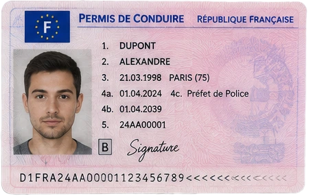 Permis de conduire français - visuel illustratif