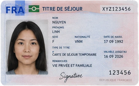 Titre de séjour - visuel illustratif